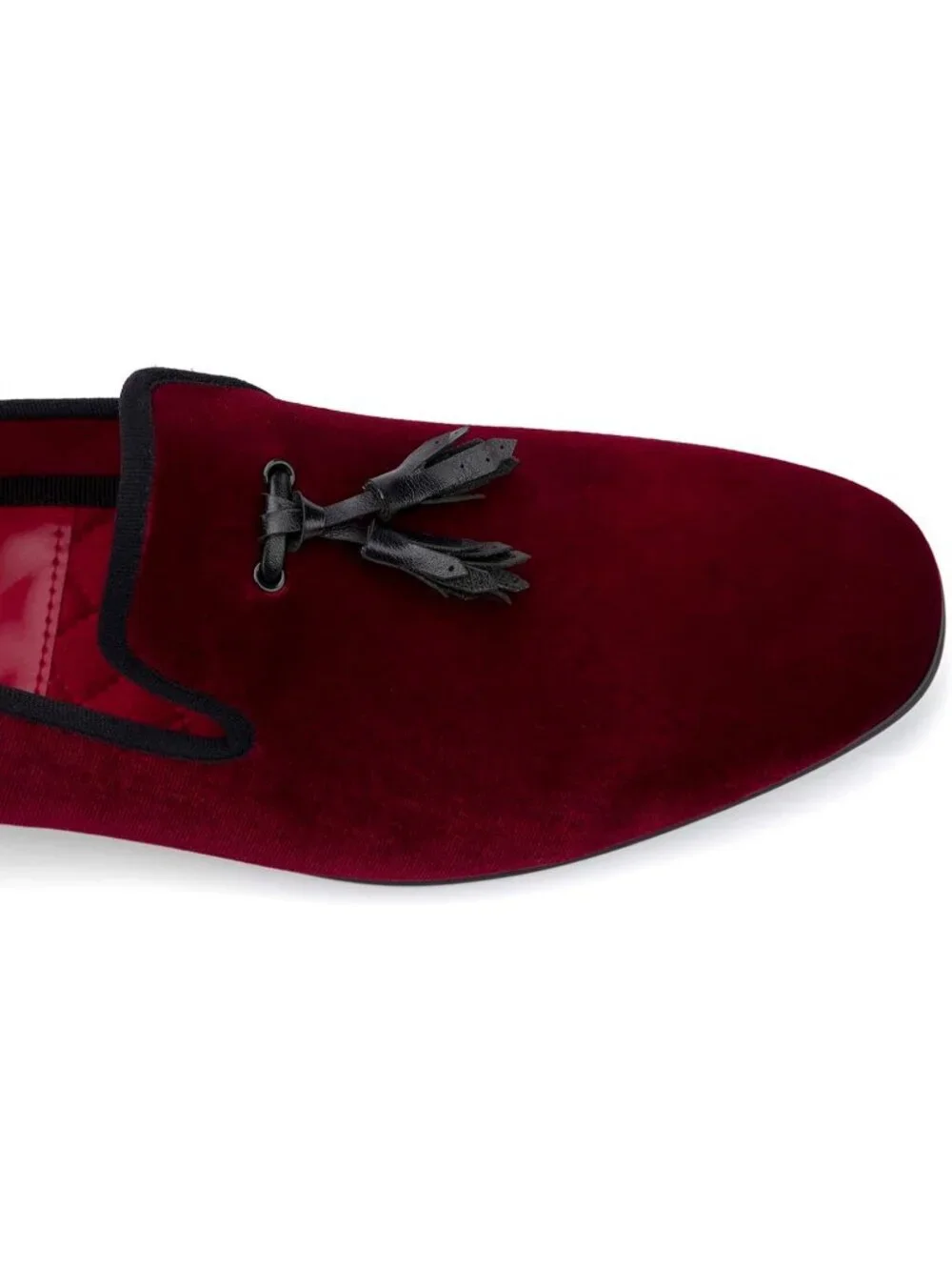 Meijiana Men's Red05 Velvet Loafers Tassel Buckle Slip On Tuxedo Wedding Shoes